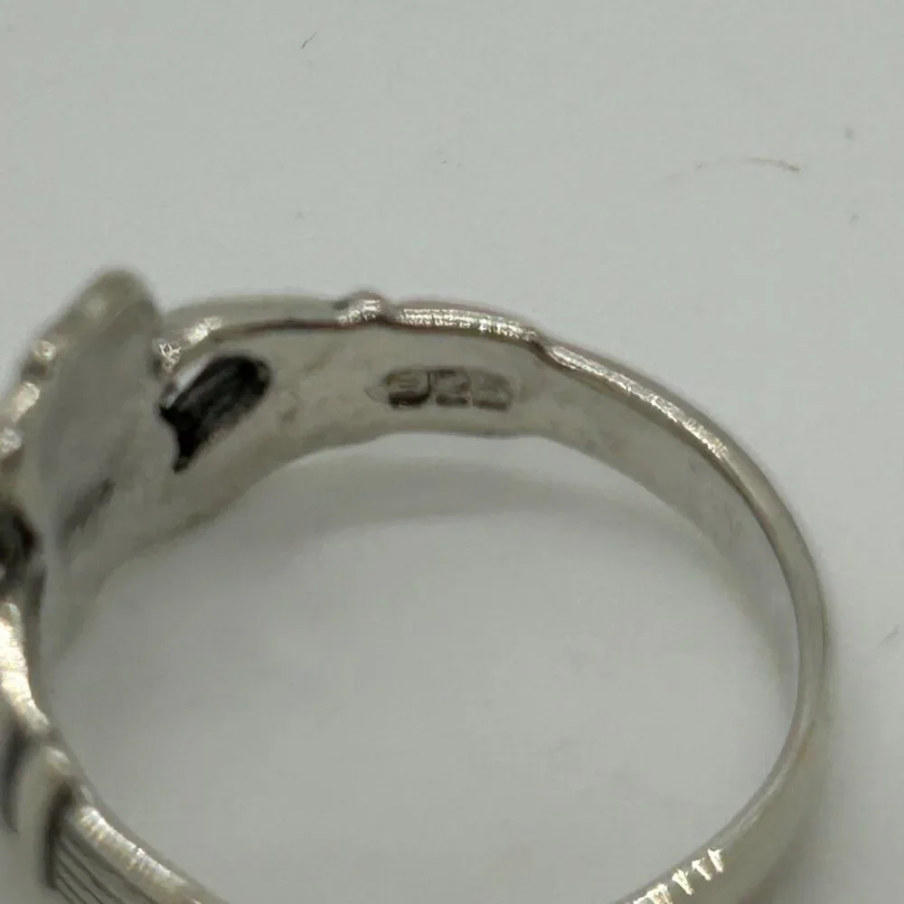 Vintage Sterling Silver Claddagh Ring Irish Celtic Jewelry Signed HVP 925 Size 6 - Picture 3 of 11